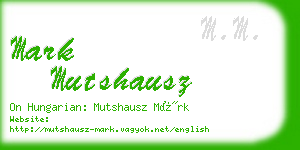 mark mutshausz business card